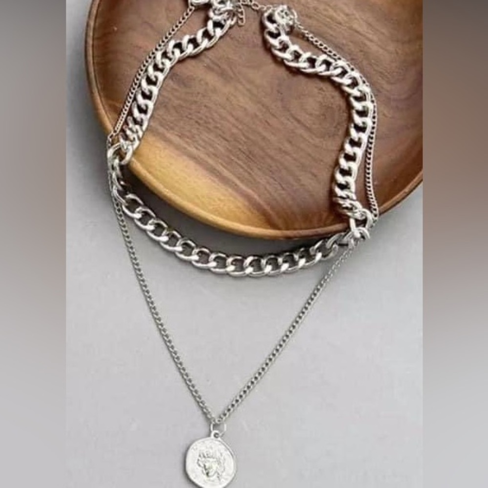 Vintage Silver Pearl Necklace Layered